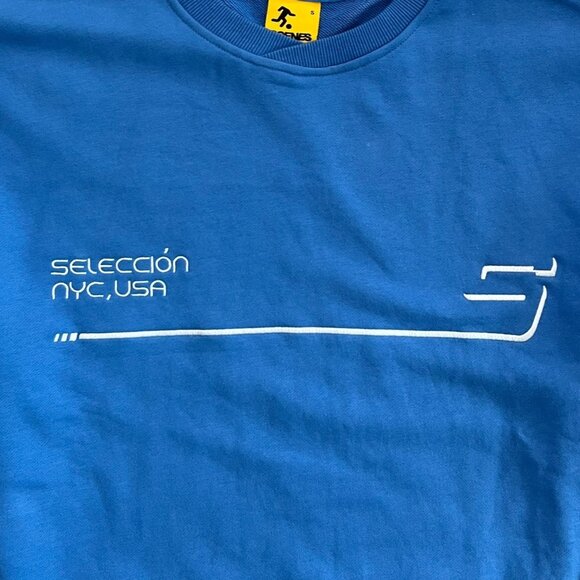 Scenes Soccer Mens Seleccion NYC Crewneck Sweatshirt Blue Small Streetwear - Picture 4 of 12